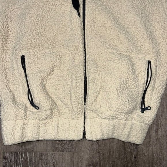 Aerie Offline Sherpa Teddy Hoodie Soft Cozy Jacket Sweatshirt Oversized Size S - Picture 4 of 8